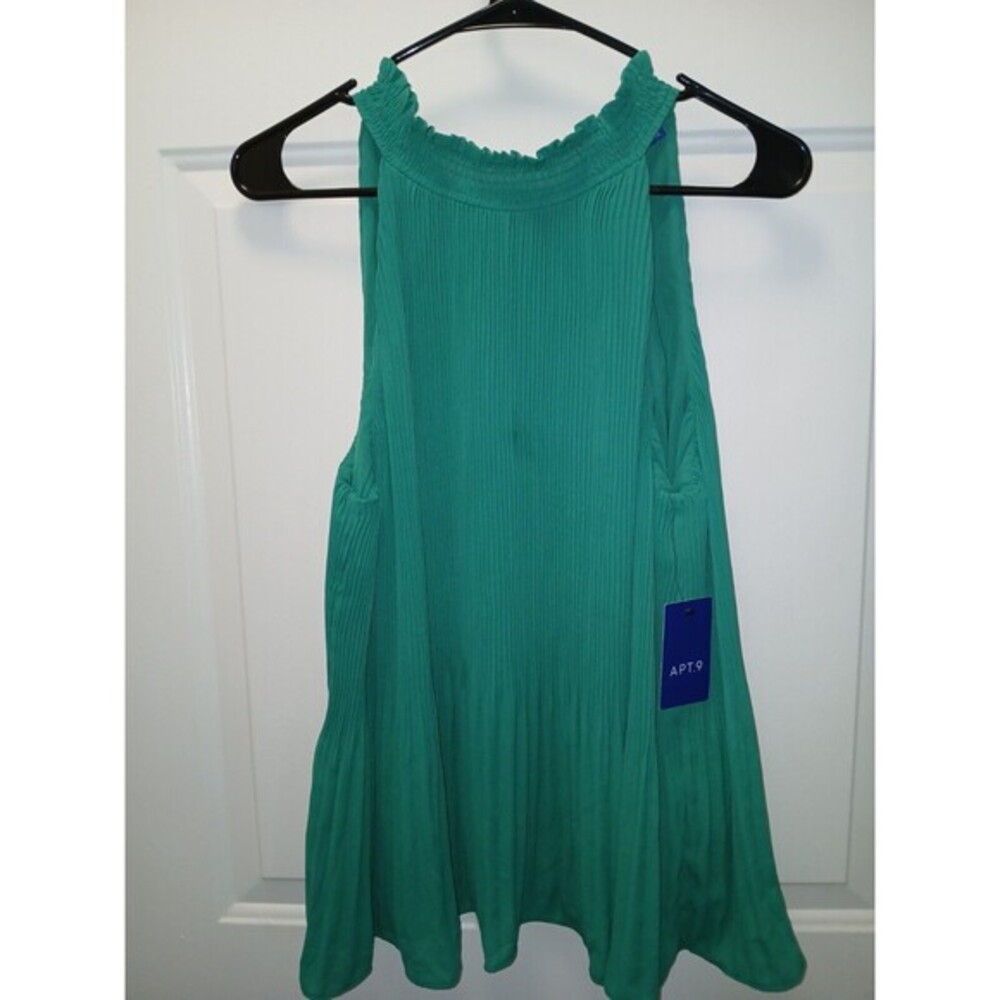APT. 9 Pleated Swing Tank VICTOR‎ Large Sleeveless Top